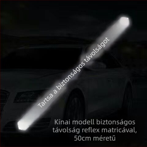 Autó reflektív figyelmeztető matrica — öntapadó telepítés, univerzális minta, testreszabható