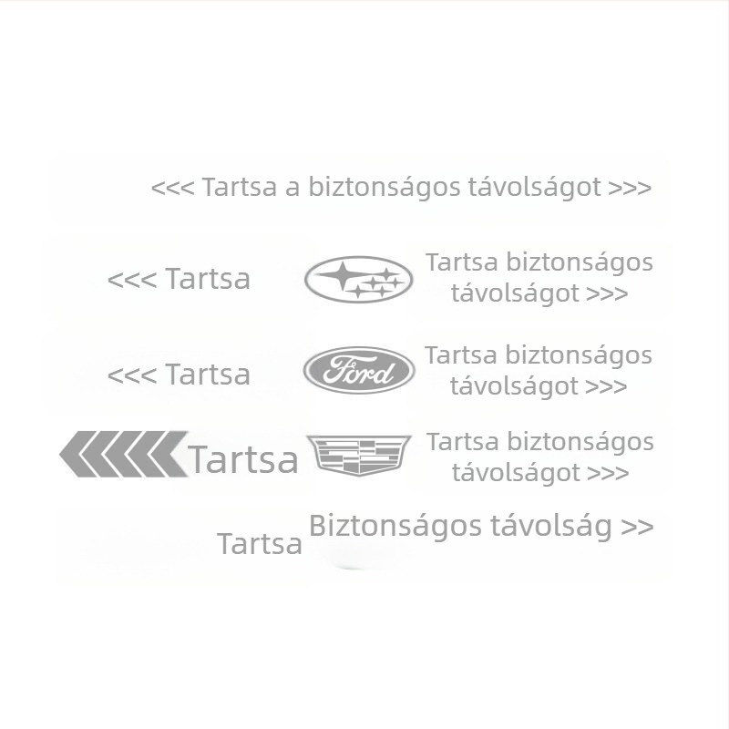 Autó reflektív figyelmeztető matrica — öntapadó telepítés, univerzális minta, testreszabható