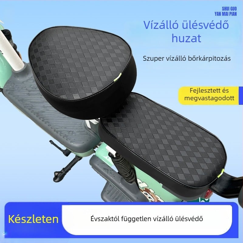 Vízálló nyeregtakaró elektromos kerékpárhoz, vastagított kivitel, karcolásálló és kopásálló (PU; töltőanyag nélkül; logó nélkül; egész évben használható)