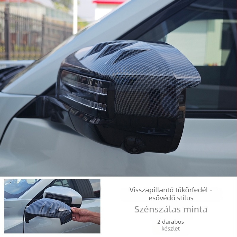 Hátsó tükör védőfedél karbon textúrával, kompatibil Fangcheng Bao Ti3-mal, ABS műanyag