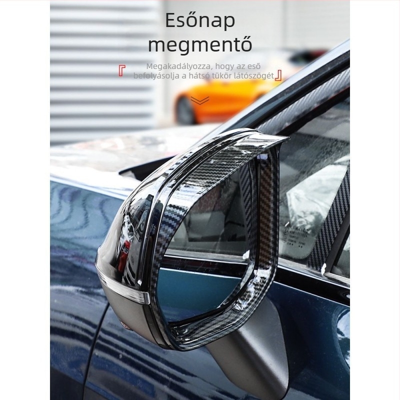 Hátsó visszapillantó tükör esővédő, krom felületű dekoratív matrica a tükör módosításához, kompatibilis Lynk & Co 06