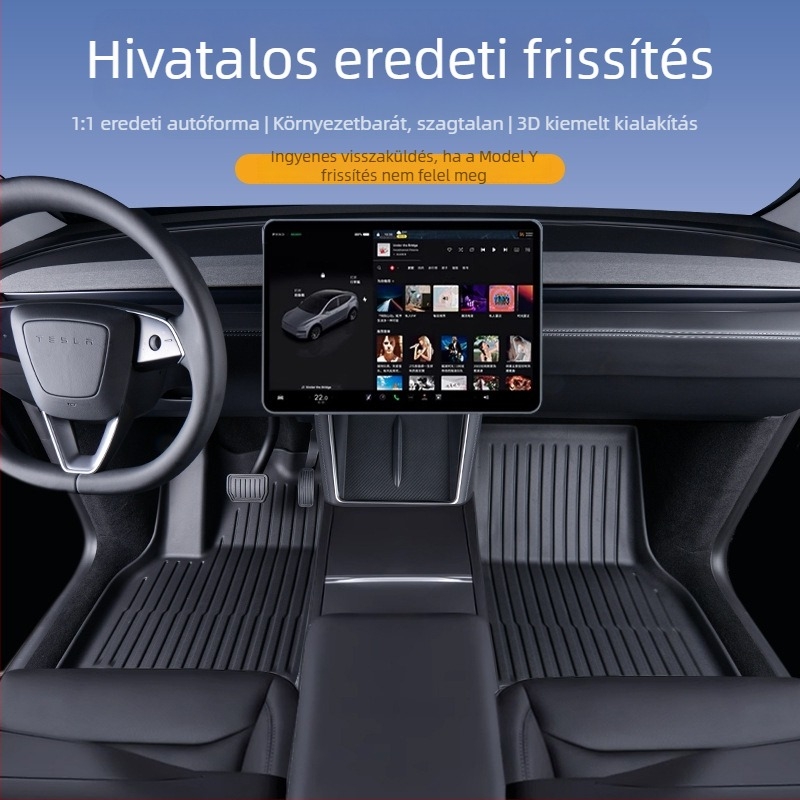Tesla Model Y belső padlószőnyegei és csomagtértakarói - TPE egész évben használható, testreszabható
