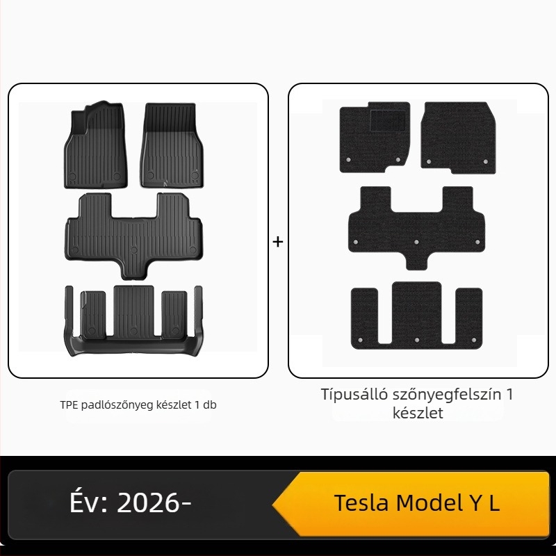 Tesla Model Y belső padlószőnyegei és csomagtértakarói - TPE egész évben használható, testreszabható
