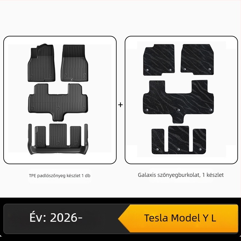 Tesla Model Y belső padlószőnyegei és csomagtértakarói - TPE egész évben használható, testreszabható
