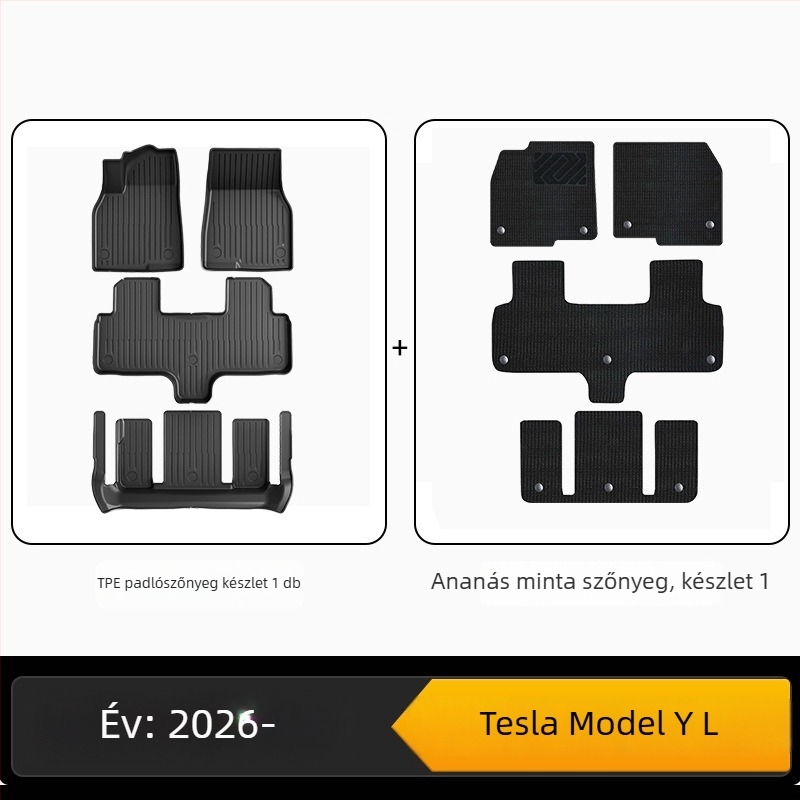 Tesla Model Y belső padlószőnyegei és csomagtértakarói - TPE egész évben használható, testreszabható