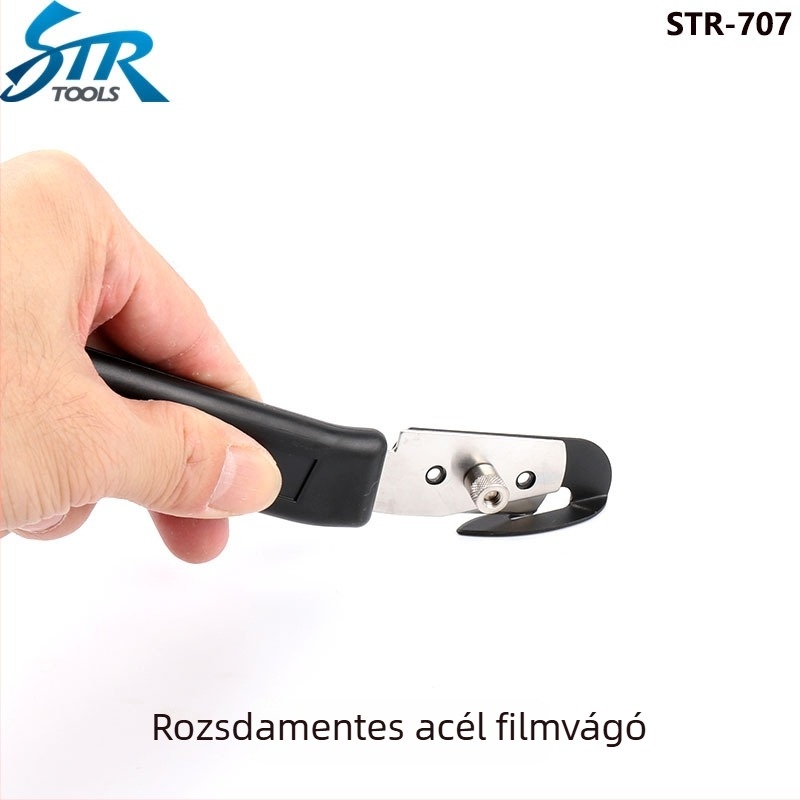 Autó fóliázáshoz vágó eszköz, diafragmás kés, rozsdamentes acéllemez, Str márka, alkalmas kijelzővédőkhöz