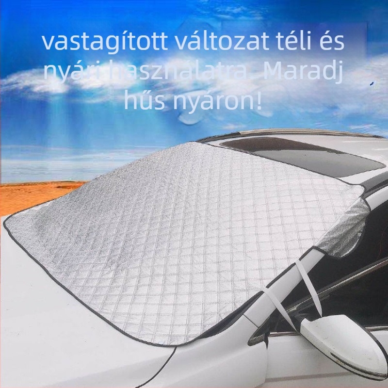 Autó téliesítő jégvédő és szélvédő árnyékoló – univerzális, fagy elleni védelem, beépített telepítés, vastag téli takaró