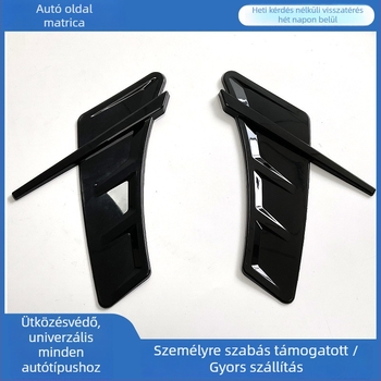 TPU 3D sárvédő oldalsó dekoráció Shark Gill nagy légáramlóval a motorháztető alatt és levél formájú oldalsó ventillációval, univerzális karosszéria matrica, ragasztásos telepítés, testreszabás elérhető