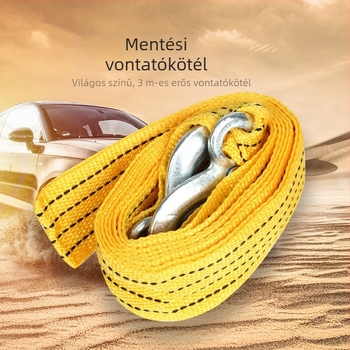 Baimao Autó vontató kötél, 3 m, 3 t, vastagított, megerősített vészhelyzeti használatra