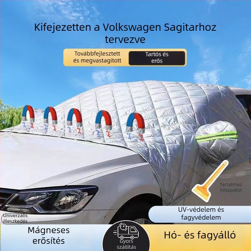 Volkswagen Sagitarhez mágneses első szélvédő hóvédő – téli fagy elleni védelem, félvédő
