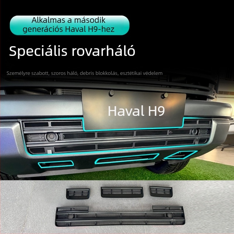 Második generációs Great Wall Haval H9 rovarvédő elülső háló, a klímaberendezés víztartályának védő hálója, homok- és kő ellen védő pajzs, terepjáró használatra, testreszabás nélkül
