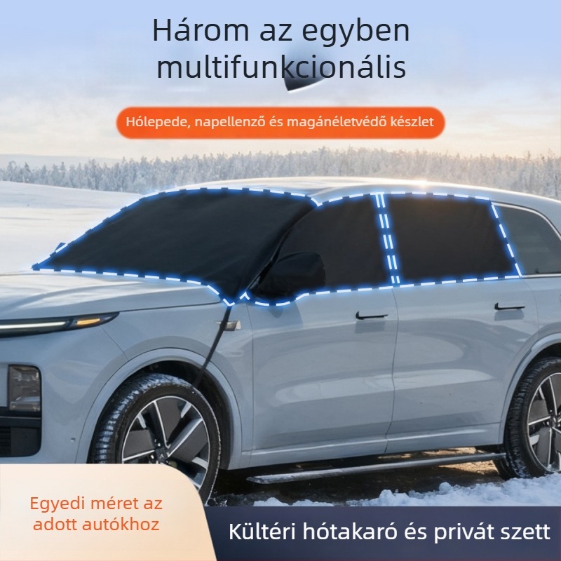 Speciális védőhuzat az autó első és hátsó ablakához - 600D Oxford anyag, hóvédő, anti-fagyasztó védelem, UV-védelem, teleszkópos felszerelés