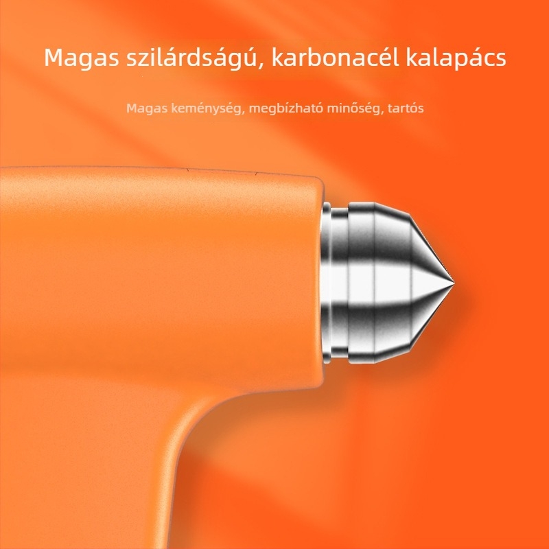 Autó Biztonsági Kalapács Ablakszakítóval és Öv Vágóval — ABS, 100 g, Termékkód Sd-3502, Márka Shunwi