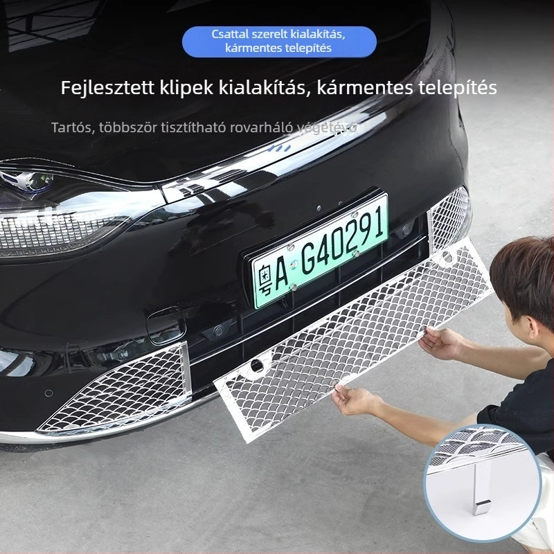 AITO M9-hez: rozsdamentes acél rovarháló és első rács védő — Anyag: rozsdamentes acél; Kompatibilitás: AITO M9