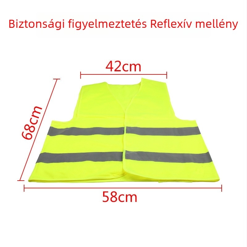 Láthatósági biztonsági mellény poliészterből, lélegző, forgalomirányításra és közmunkások számára