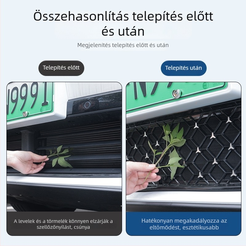 Ideal L6 előtti rovarvédő háló három részre osztott csillagmintával — autó első részének védőhálója