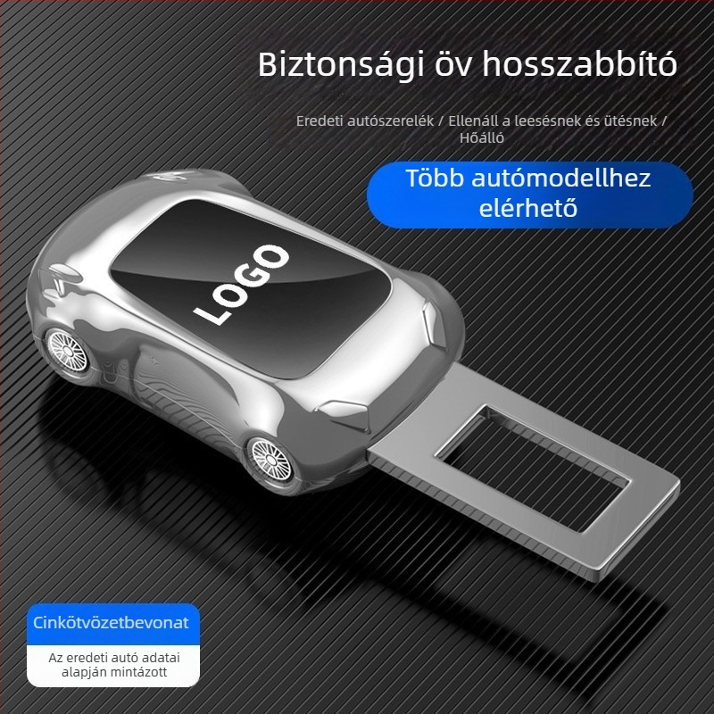 Autóöv csat hosszabbító adapter alumínium ötvözetből, modell Sportautó biztonsági hosszabbító, logó nyomtatás lehetséges, testreszabható