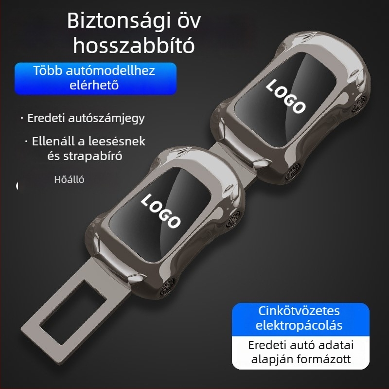 Autóöv csat hosszabbító adapter alumínium ötvözetből, modell Sportautó biztonsági hosszabbító, logó nyomtatás lehetséges, testreszabható