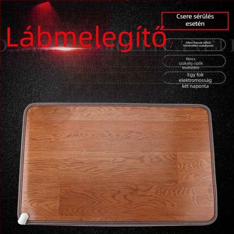 USB‑tápellátású fűtött talpbetét papucs – bőr felső, otthoni/irodai lábbeli
