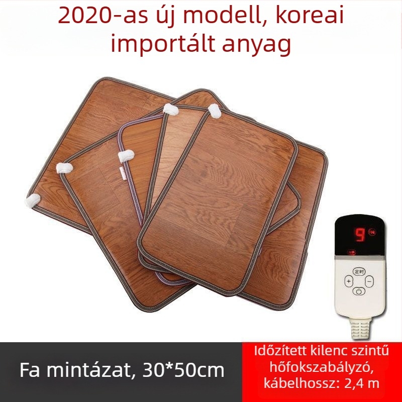 USB‑tápellátású fűtött talpbetét papucs – bőr felső, otthoni/irodai lábbeli