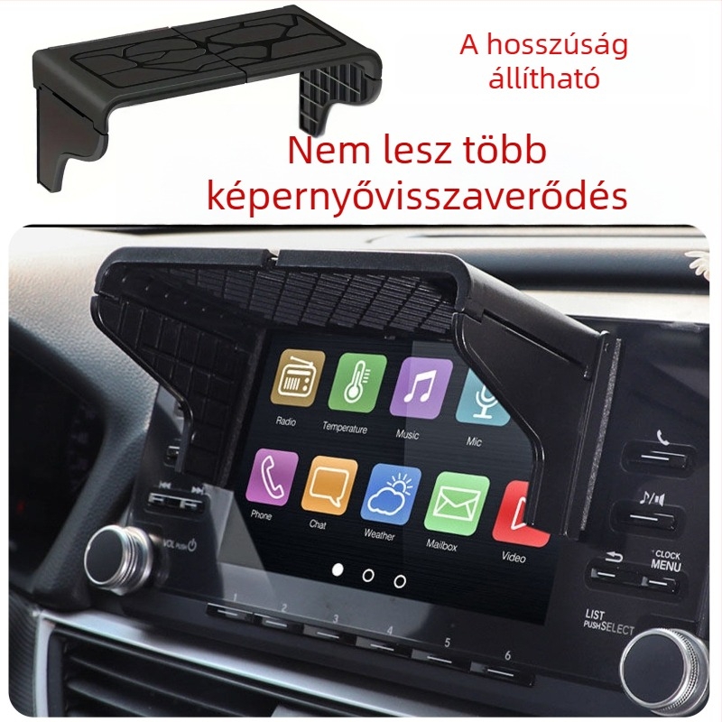 Autó- és motorkerékpár dashcam kijelzőjéhez napvédő védőfedél, fémből készült, teleszkópos rögzítés, univerzális kompatibilitás, logó nyomtatás elérhető