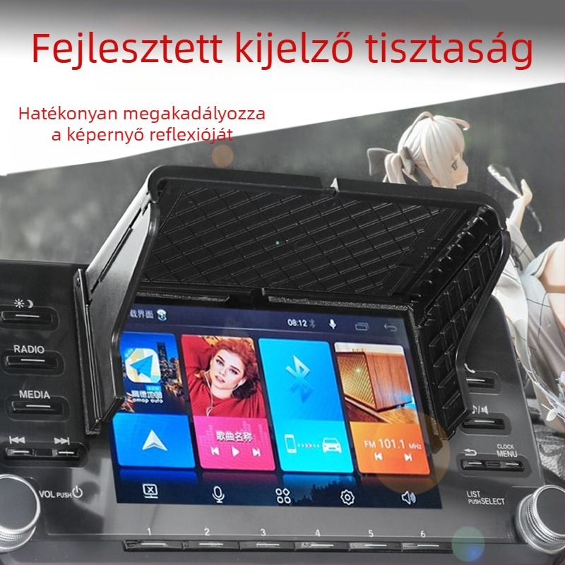 Autó- és motorkerékpár dashcam kijelzőjéhez napvédő védőfedél, fémből készült, teleszkópos rögzítés, univerzális kompatibilitás, logó nyomtatás elérhető