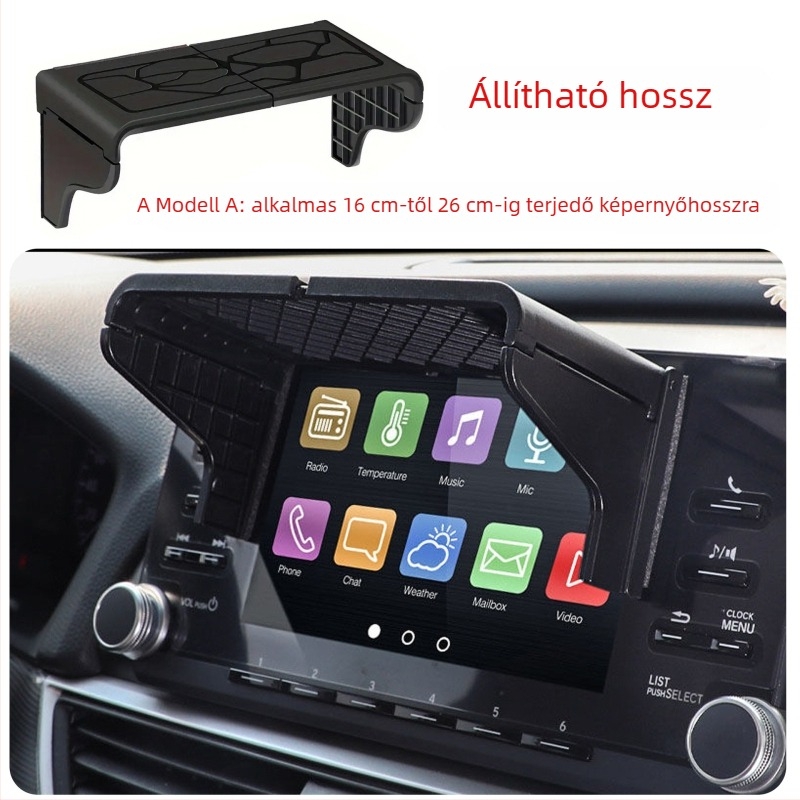 Autó- és motorkerékpár dashcam kijelzőjéhez napvédő védőfedél, fémből készült, teleszkópos rögzítés, univerzális kompatibilitás, logó nyomtatás elérhető
