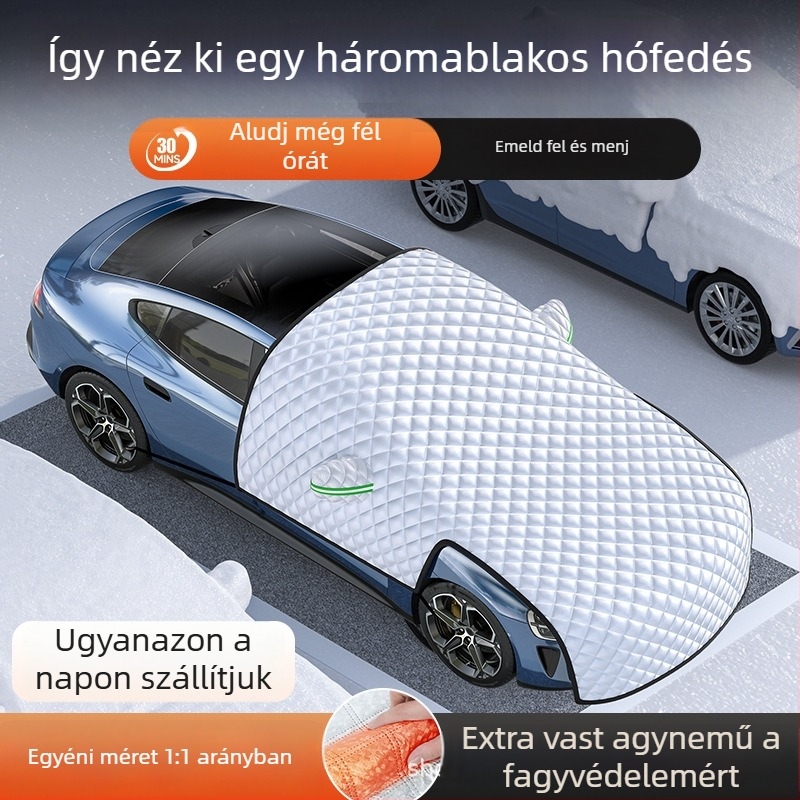 Elülső szélvédő hóvédő takaró | Alumíniumfólia anyag | Beépített rögzítés | Univerzális illeszkedés | Rács mintázat | Minimalista stílus