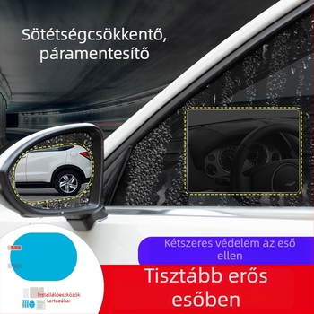 Autó visszapillantó tükör esővédő fólia – PET anyag, erős tapadás, páramentesítő, vízálló oldalsó ablakokra