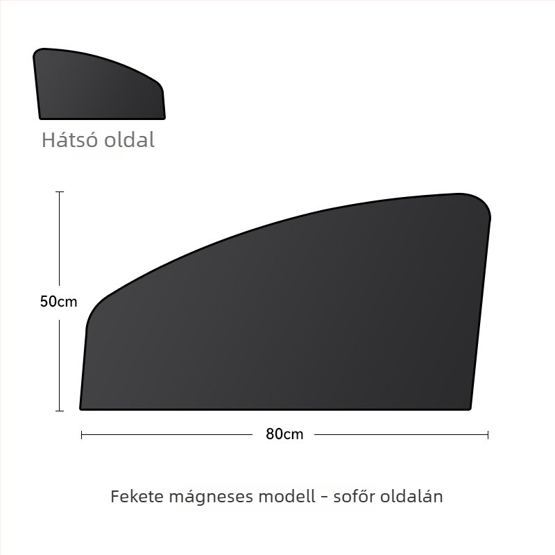 Autóba való napvédő függöny mágneses rögzítéssel, ezüst bevonatú textile és acélhuzal, univerzális kompatibilitás, Along the Way márka, logó nyomtatás és testreszabás elérhető