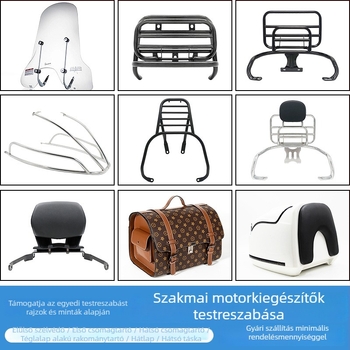 IBX 023 Motorkerékpár szélvédő és hátsó polc, kompatibilis robogóval és motorkerékpárral, termékkód 01