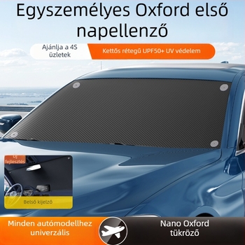 Autónyári árnyékoló Oxford anyagból, felszerelés szívókorongokkal, az első szélvédőhöz, logónyomtatás elérhető, Pu Mai márka
