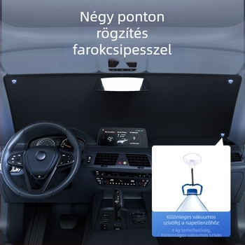 Autónyári árnyékoló Oxford anyagból, felszerelés szívókorongokkal, az első szélvédőhöz, logónyomtatás elérhető, Pu Mai márka