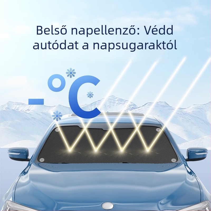 Autónyári árnyékoló Oxford anyagból, felszerelés szívókorongokkal, az első szélvédőhöz, logónyomtatás elérhető, Pu Mai márka