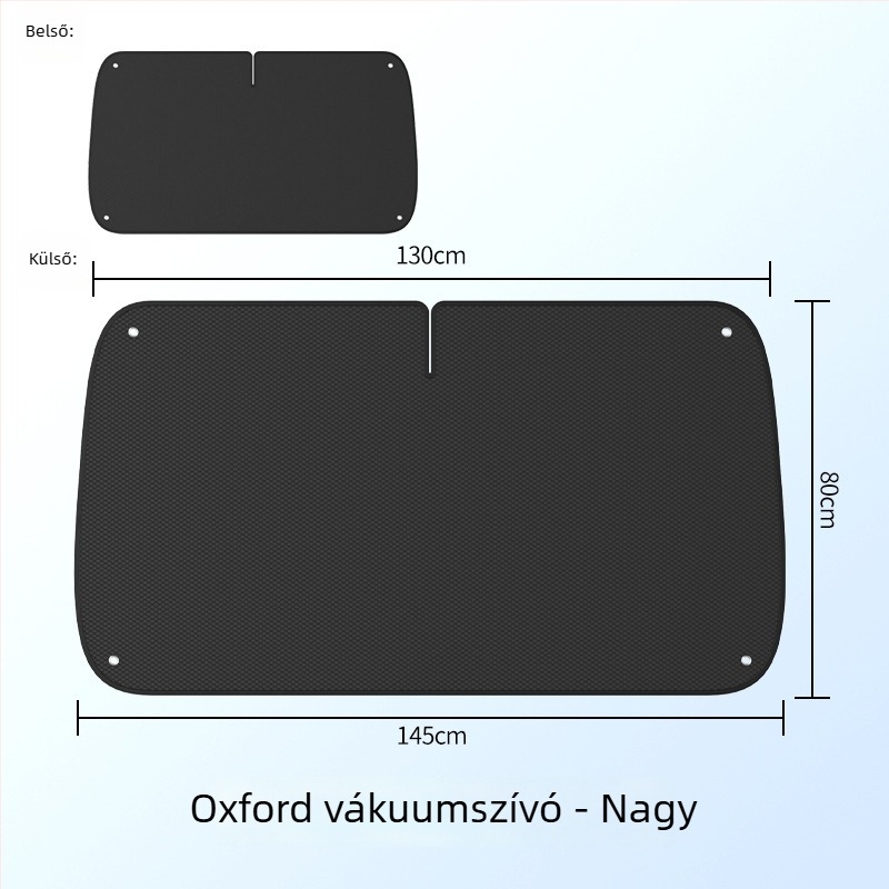 Autónyári árnyékoló Oxford anyagból, felszerelés szívókorongokkal, az első szélvédőhöz, logónyomtatás elérhető, Pu Mai márka