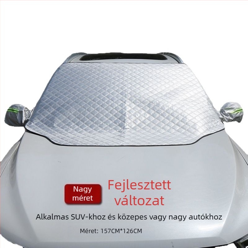 Téli autóablakra készült hóvédő takaró mágneses rögzítéssel, univerzális méret, kompozit anyag, testreszabás és logónyomtatás