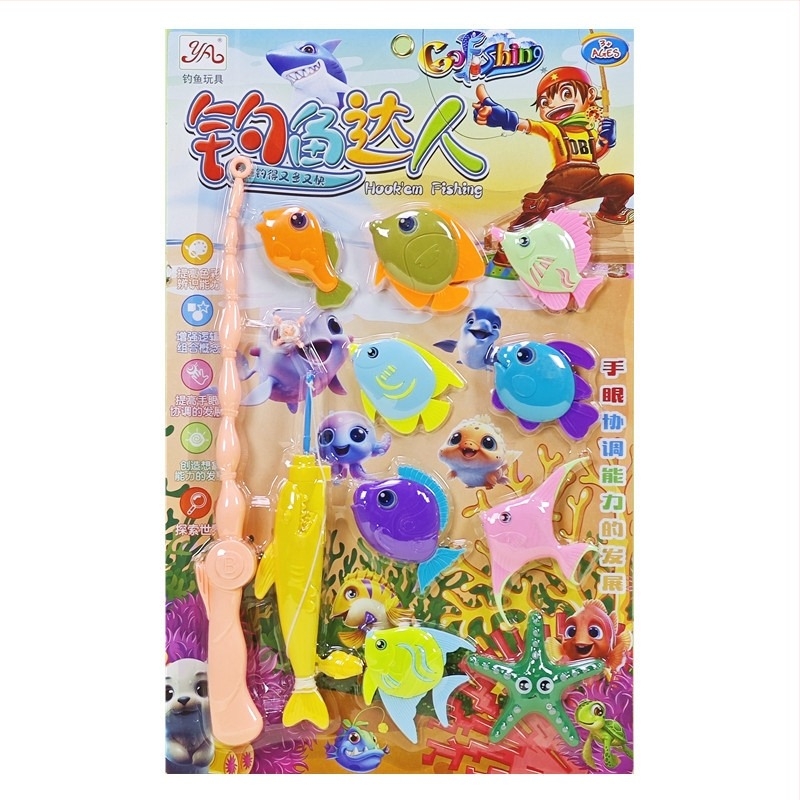 Gyerekeknek szóló szimulációs horgászat játékcsomag – puzzle, műanyag, blister csomagolás, 4–6 éves korosztály