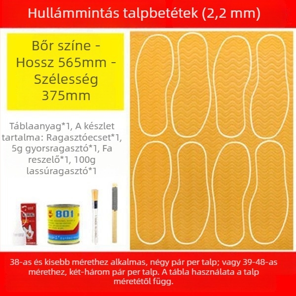 Marháinak ínából készült gumi talpú javító ragasztócsík – csúszásmentes, kopásálló és csendes; kosárlabda cipőkhöz, sportcipőkhoz, bőr cipők, szandálok és tollaslabda cipők javítására