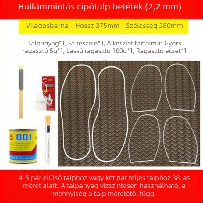 Marháinak ínából készült gumi talpú javító ragasztócsík – csúszásmentes, kopásálló és csendes; kosárlabda cipőkhöz, sportcipőkhoz, bőr cipők, szandálok és tollaslabda cipők javítására