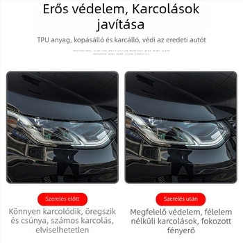 BYD Song Pro fényszóró matrica – átlátszó TPU védőfólia, magas és alacsony hőmérsékletállóság, univerzális kompatibilitás, termékkód Byd-61