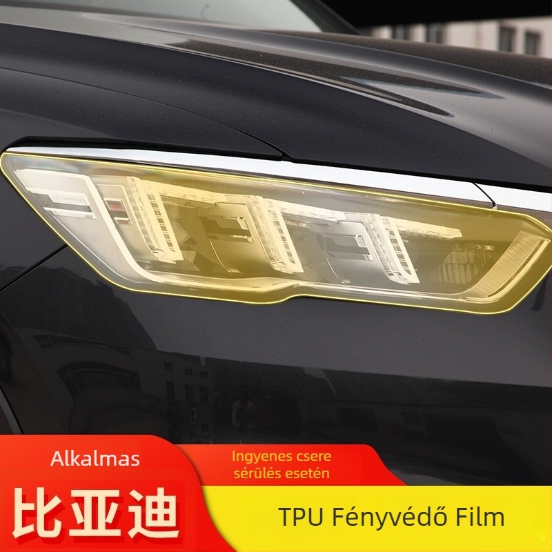 BYD Song Pro fényszóró matrica – átlátszó TPU védőfólia, magas és alacsony hőmérsékletállóság, univerzális kompatibilitás, termékkód Byd-61