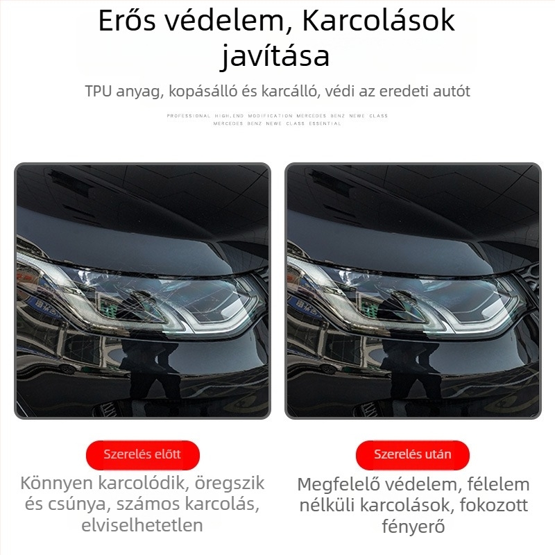 BYD Song Pro fényszóró matrica – átlátszó TPU védőfólia, magas és alacsony hőmérsékletállóság, univerzális kompatibilitás, termékkód Byd-61