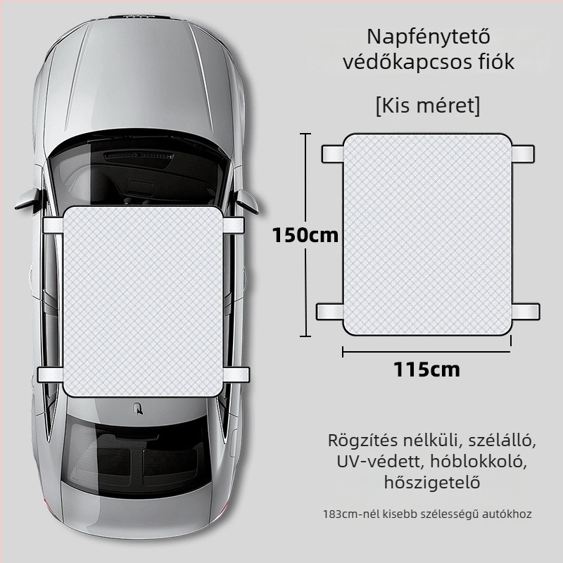 Universális autó első szélvédő hóvédő alumíniumfóliával, teleszkópos szereléshez, alkalmas napablakhoz