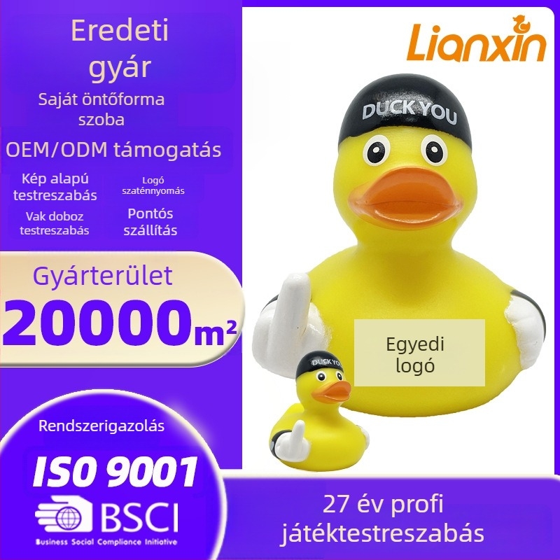 PVC fürdővíz játék kacsa – Lianxin Márka, sípoló hang nyomásra, fejlesztő játék 0–3 éveseknek