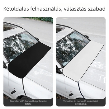 Keep Top – Autó első szélvédőjét védő háló lomb- és madárürítés elleni védelem, ezüst bevonatú poliészter tafta, rögzítés csatokkal/függőkkel, termékkód A199