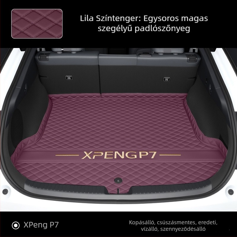 Bőr csomagtartó szőnyeg Xpeng P7-hez, teljes lefedettség, belső autó kiegészítő