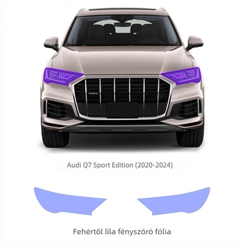TPU védőfólia fényhatásra váltó színnel az Audi Q7 Sport Edition-höz, fehérről lila felé és fehérről feketéig