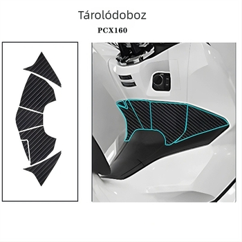 Honda PCX160 motorkerékpár karbonszálas testvédő matrica, anti-slip és anti-scratch védelem, ragasztóval szerelve