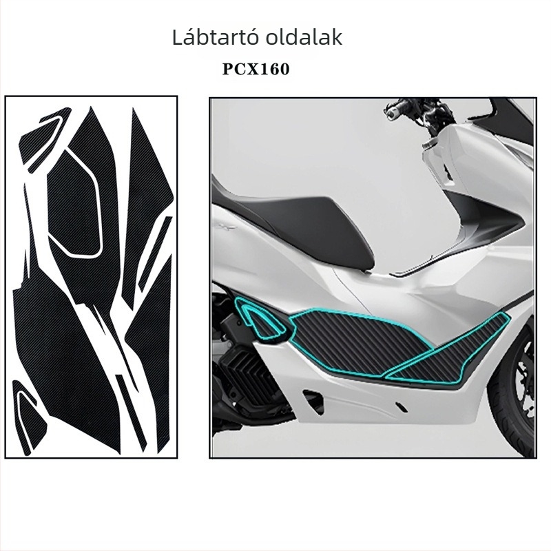 Honda PCX160 motorkerékpár karbonszálas testvédő matrica, anti-slip és anti-scratch védelem, ragasztóval szerelve