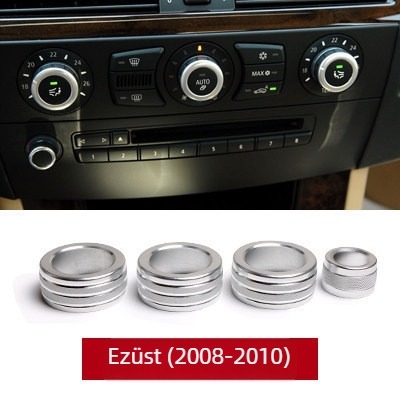 BMW E60 alumínium belső kiegészítők – dekoratív gombgyűrű a középkonzol klíma- és hangrendszeréhez